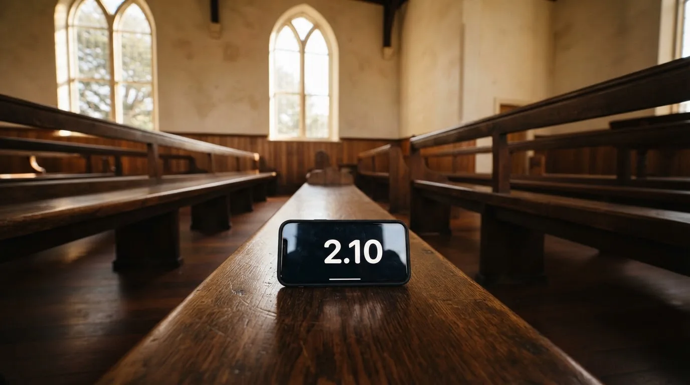An empty courtroom with wooden benches in morning light
